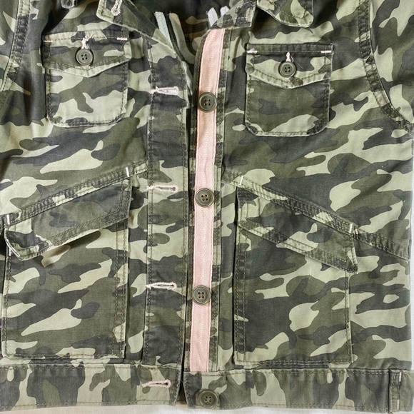 Gymboree Girls Military Jacket Camo Olive Embroidered Girlhoodcore Size 5/6 EUC - Picture 3 of 10